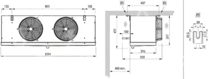 výparník ECO - Luvata GCE252G6ED, 2.28 kW (dT 8 st., R404) s odtáváním